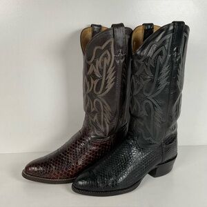 Texas Imperial Snakeskin Cowboy Boots | USA Made | Python | Set of (2) | 9.5 D